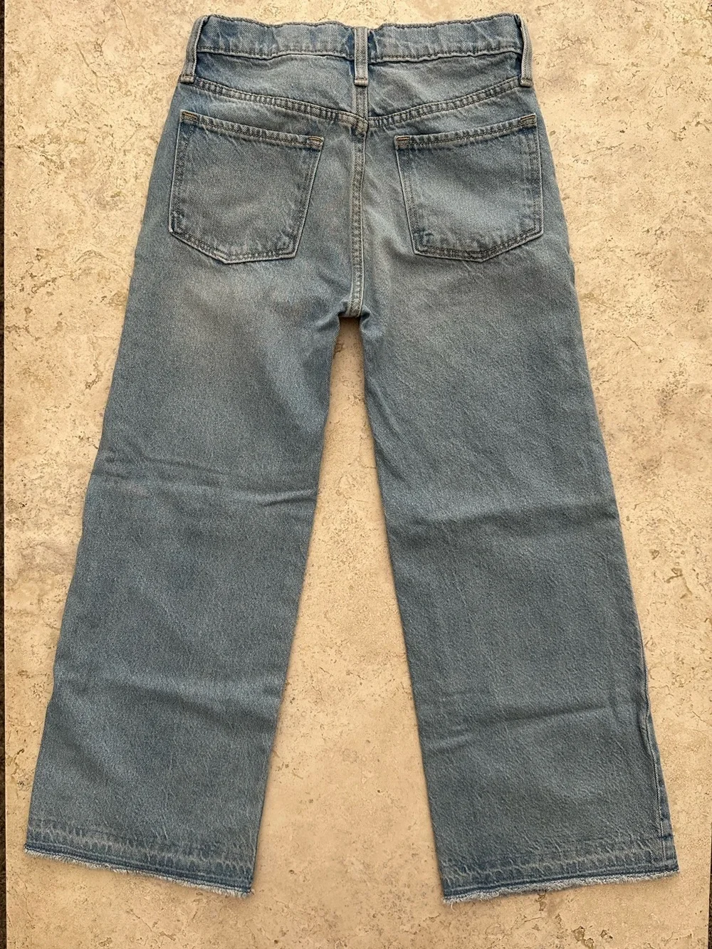 Old Navy Distressed Wide-Leg Jeans in Light Blue Wash